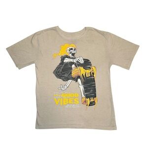 GSTR Kids Graphic T Shirt Skeleton Skateboard Bad‎ Vibes Tee Size 14 16